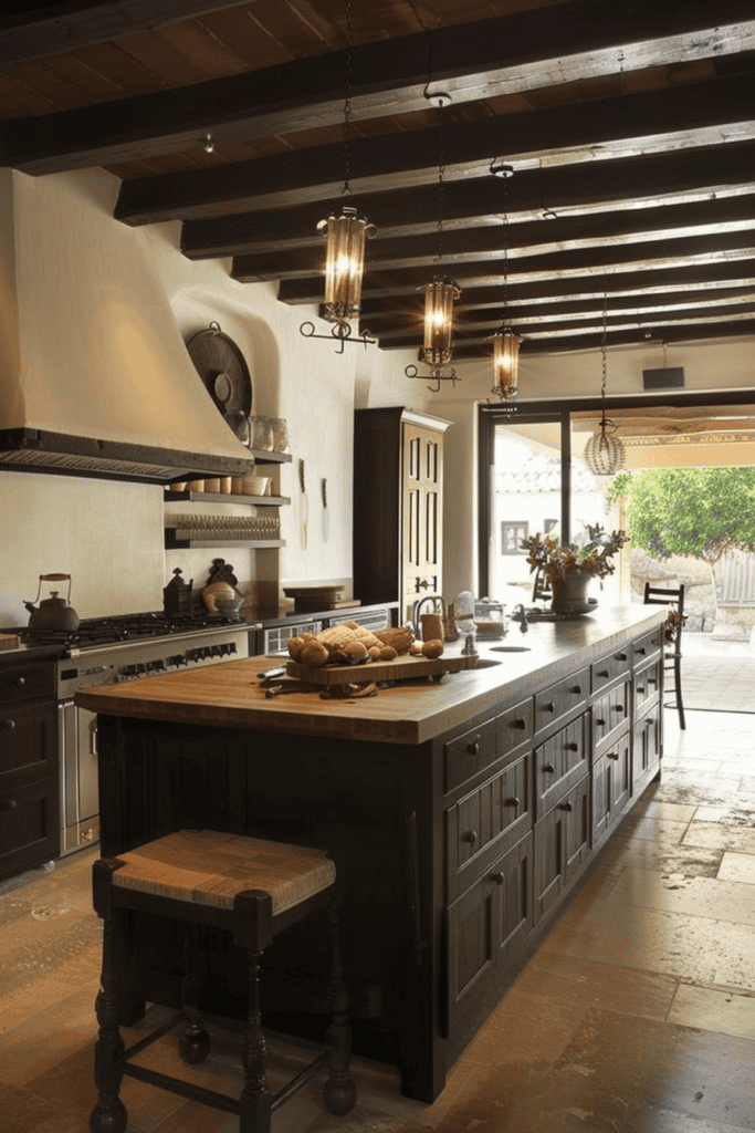 Spanish Villa Kitchen that extends to outside