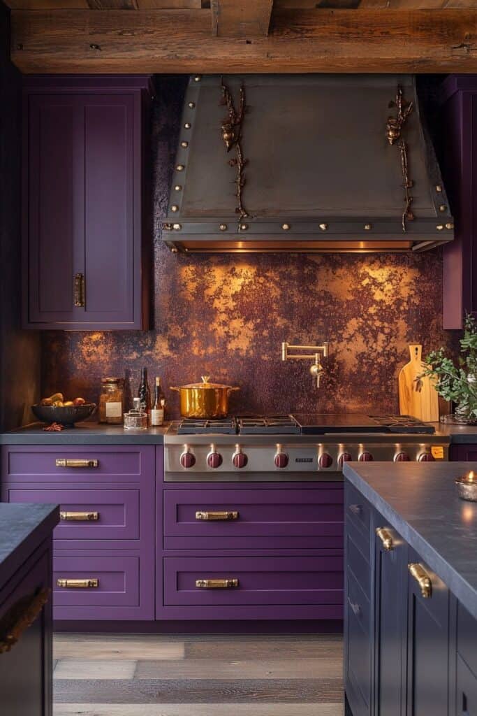 Gilded dark kitchen