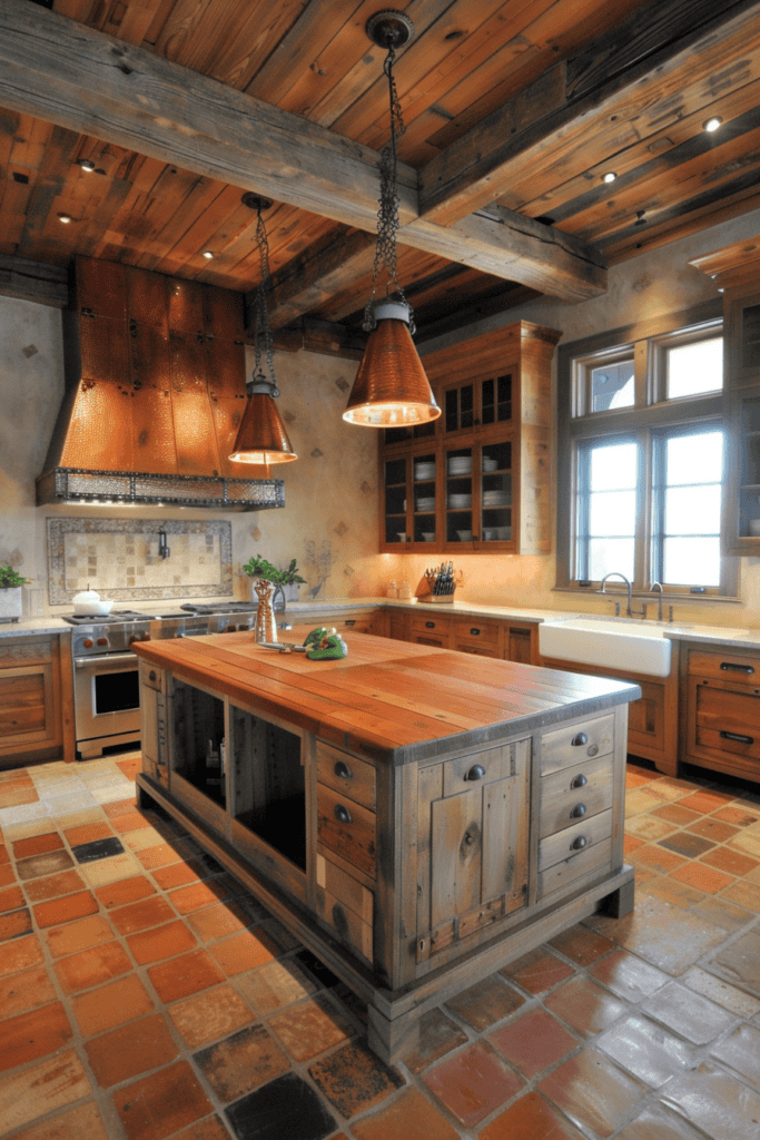 Rustic farmhouse industrial kitchen 