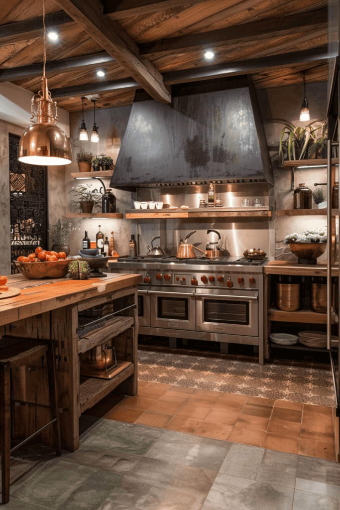 Rustic land kitchen inspired by an industrial look