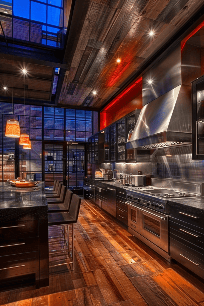 Urban loft feel industrial cuisine 