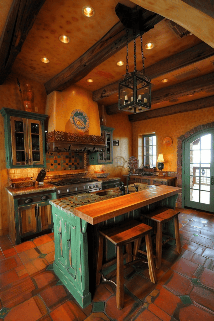 Colorful Mexican Hacienda kitchen