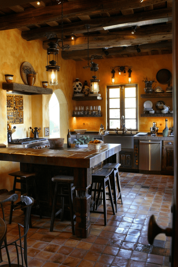 Simple and small Mexican Hacienda kitchen