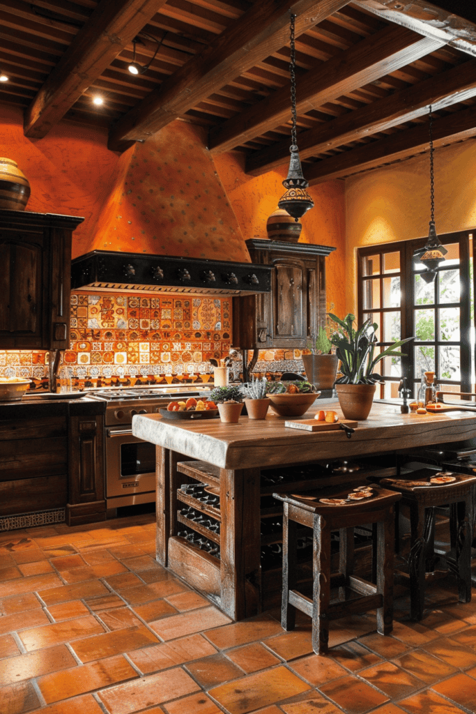 Rich colored cuisine with a Mexican hacienda atmosphere