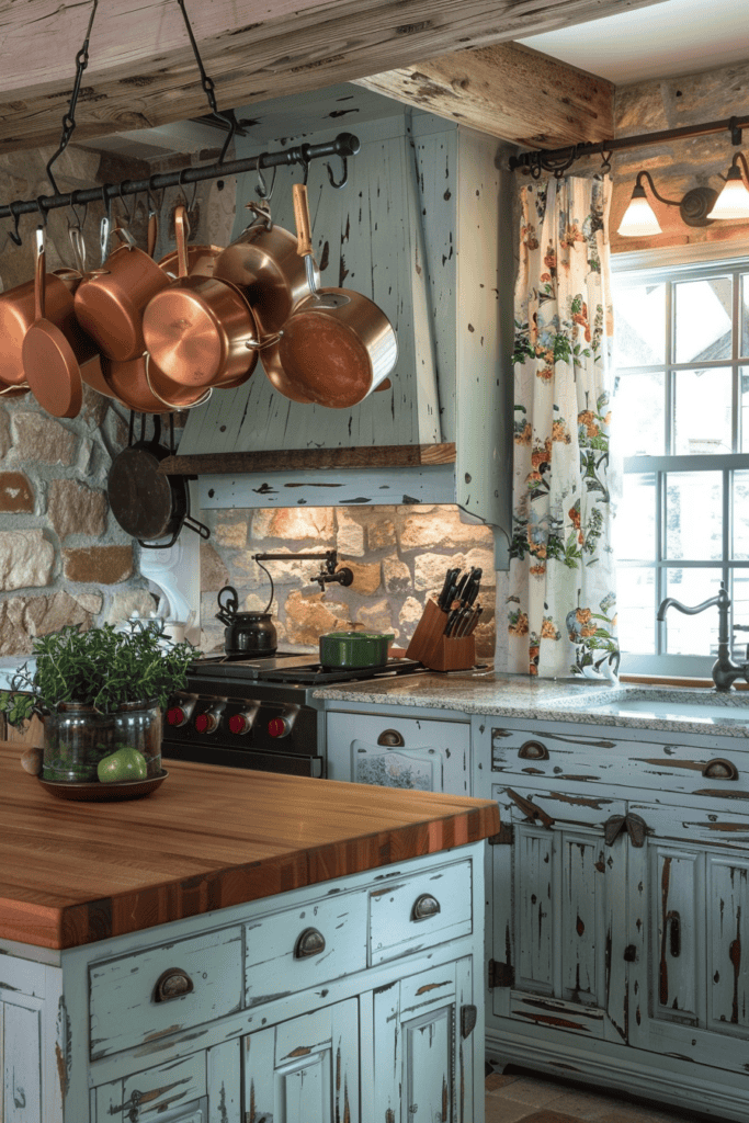 Rustic French hut kitchen 