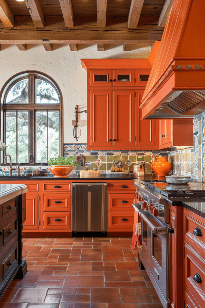 Mediterranean orange kitchen