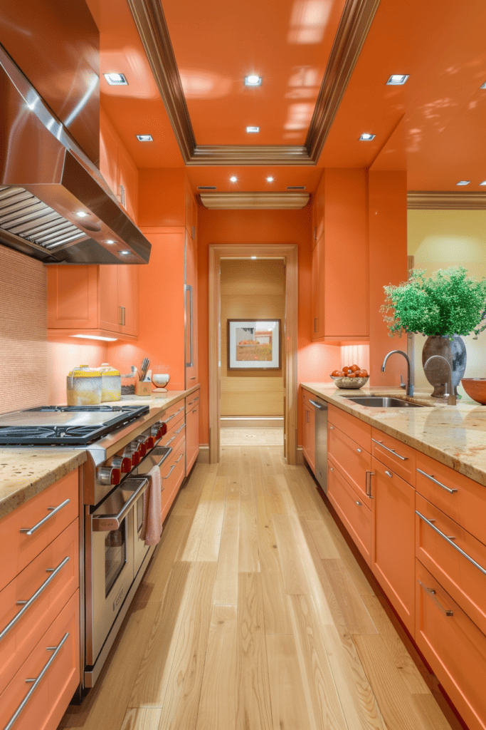 Modern soft orange kitchen 