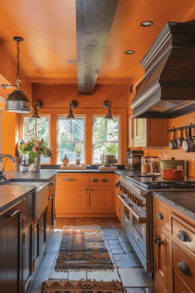 Farmhouse orange kitchen