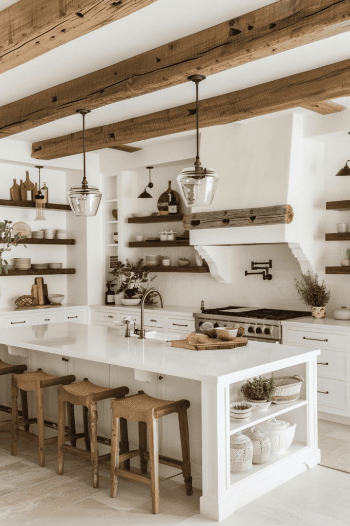 clean white Spanish Villa Kitchen 