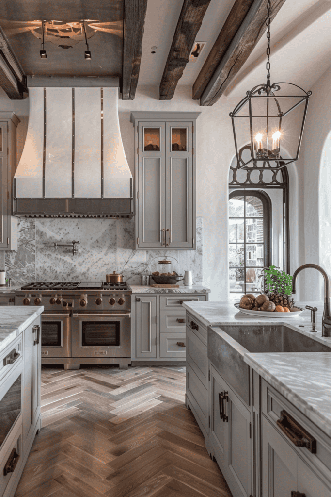 gray Spanish Villa Kitchen 