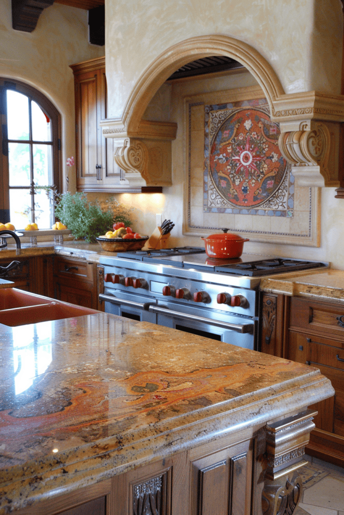 elegant Spanish Villa Kitchen 