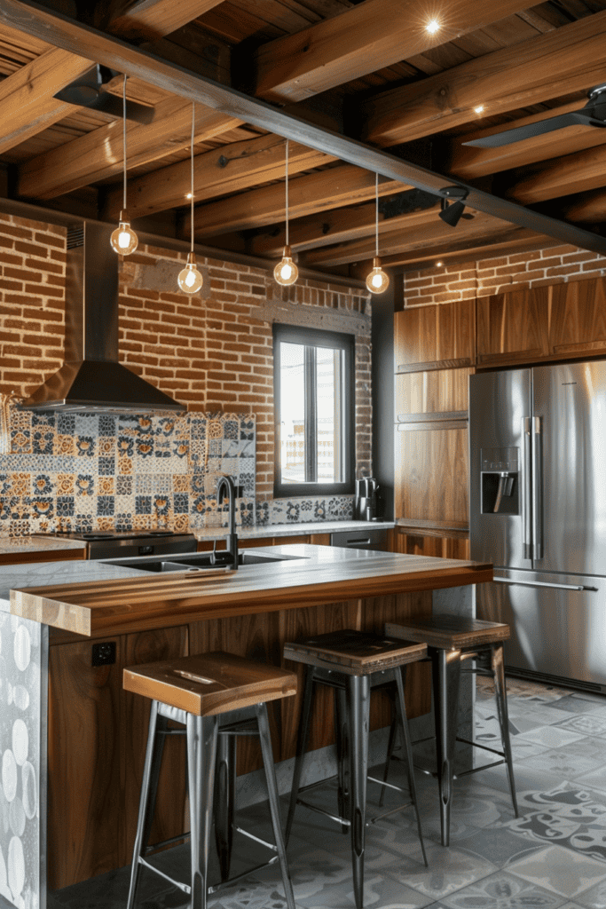 industrialized Spanish Villa Kitchen 