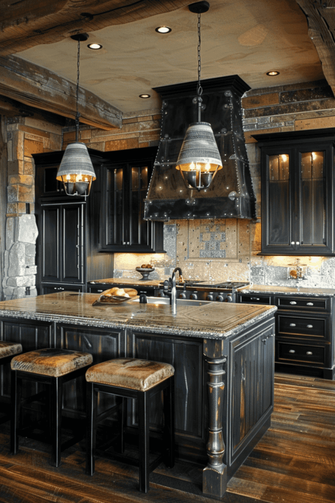 Black cabinet western kitchen 