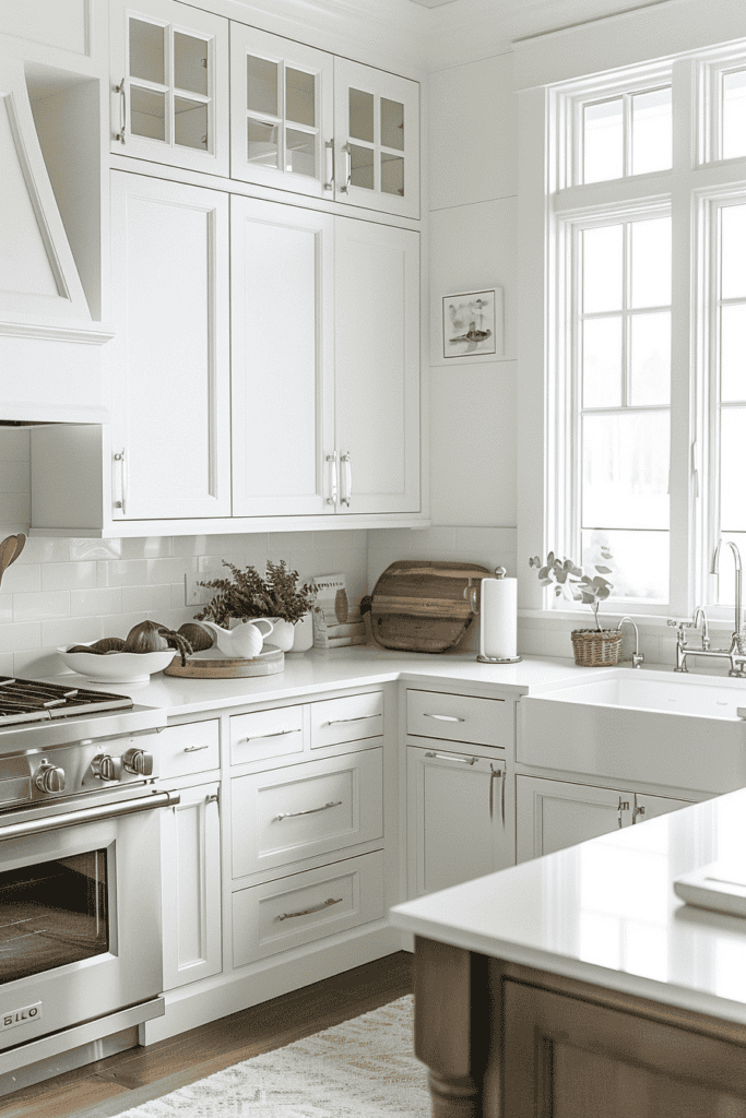 White kitchen with white cupboards