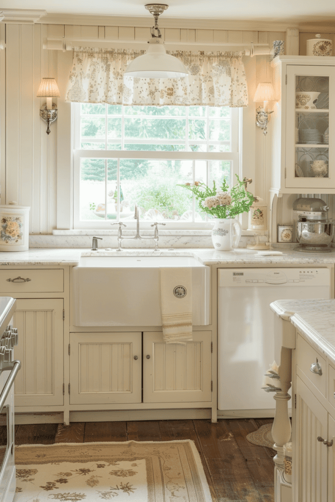 Nice rustic farmhouse white kitchen 